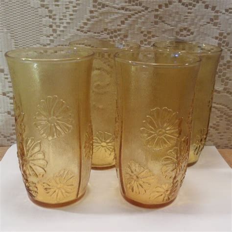Vintage Anchor Hocking Drinking Glasses Spring Song Ice Tea Etsy