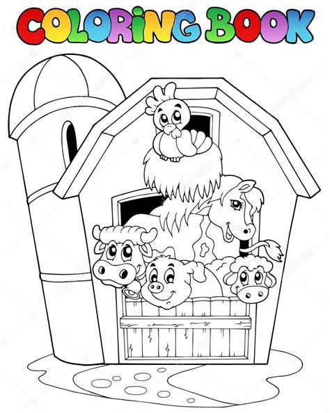 Coloring Book With Barn And Animals Stock Vector Image By ©clairev 5755484
