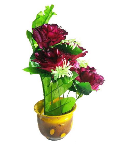 kaykon purple virgin plastic artificial flowers with metallic vase buy kaykon purple virgin