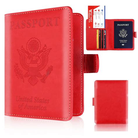 Leather Passport Holder Leather Rfid Blocking Passport Cover Case For