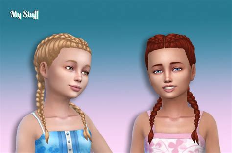 Dutch Double Braids For Girls Girls Braids Sims 4 Cc Kids Hair