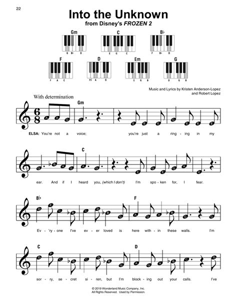 Into The Unknown From Disneys Frozen 2 Sheet Music