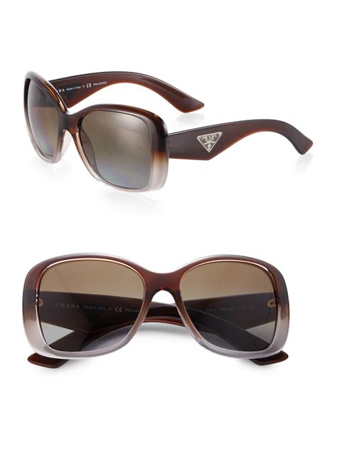 Lyst Prada Oversized Square Glam Sunglasses In Brown