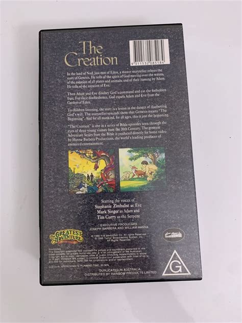 Greatest Adventure Stories From The Bible The Creation Vhs Pal 1985