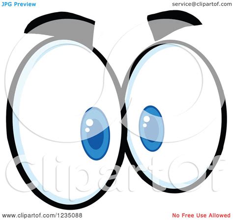 Clipart Of A Pair Of Mad Blue Eyes Royalty Free Vector Illustration By Hit Toon 1235088