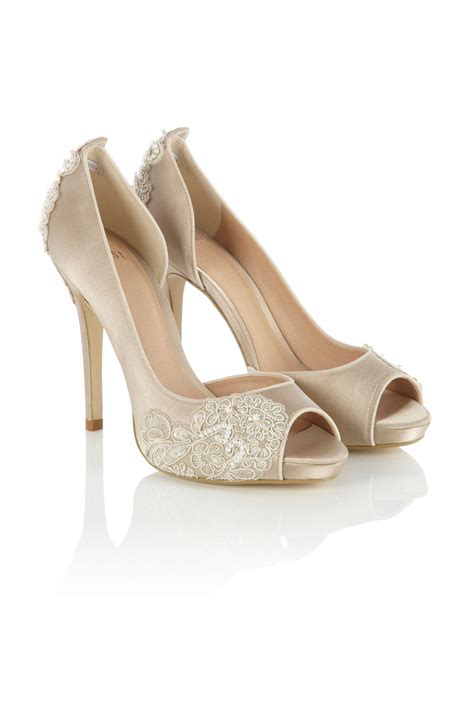 Nowadays, white and black bridal gowns started to acquire popularity. Coast beige lace heels £110. These would be cute with a ...