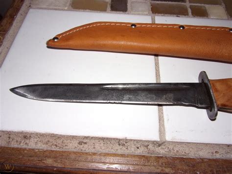 Vintage Western L77 Wwii Commando Fighting Knife Unique Curly Maple