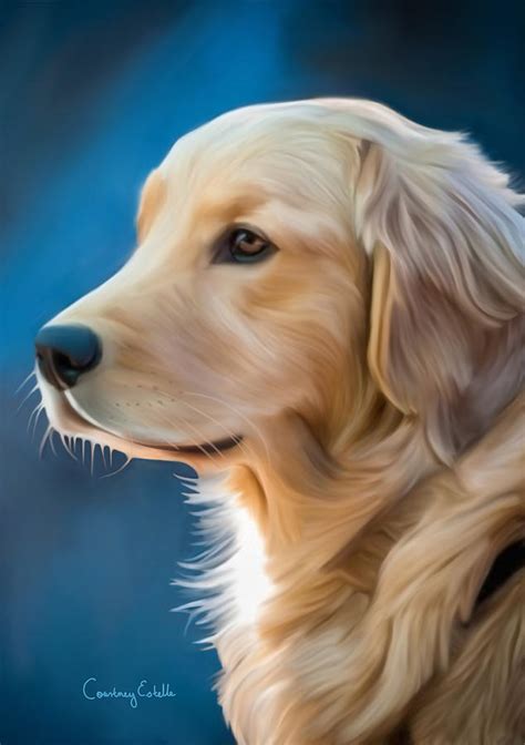 Regal Golden Retriever Painting By Courtney Caruso Fine Art America