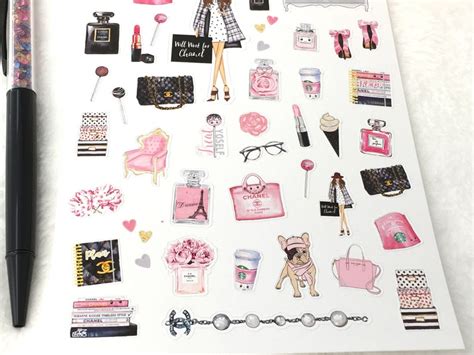 Chanel Style Stickers Deco Sticker Sampler Fashion Girls Etsy