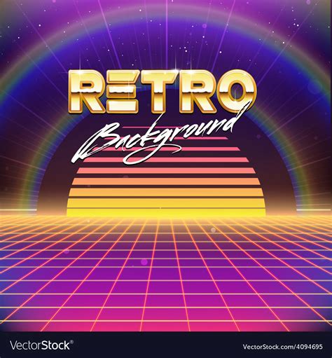 80s Retro Futurism Sci Fi Background Royalty Free Vector
