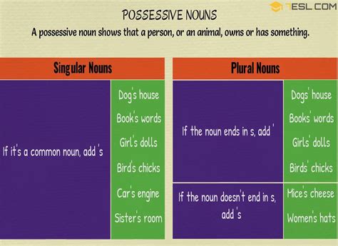 0shares Learn How To Form Possessive Nouns In English With Examples