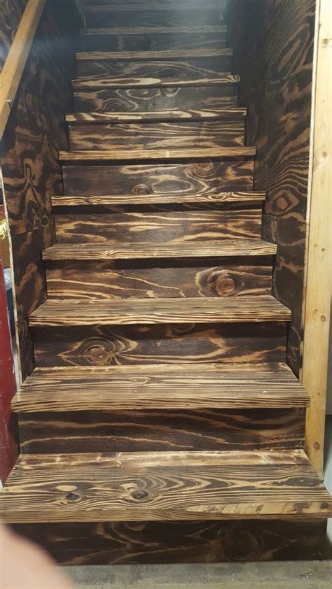 Pin By Trish Staton On New Burnt Wood Stairs Wood Stairs Woodworking