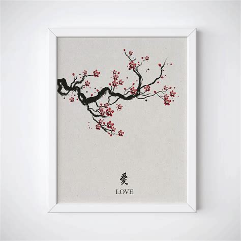 Cherry Blossom Art Japanese Art Print Cherry Blossom Print Etsy