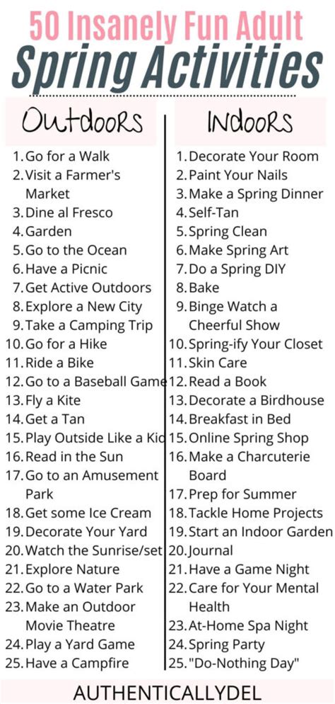 50 Seasonal Spring Activities For Adults Authentically Del