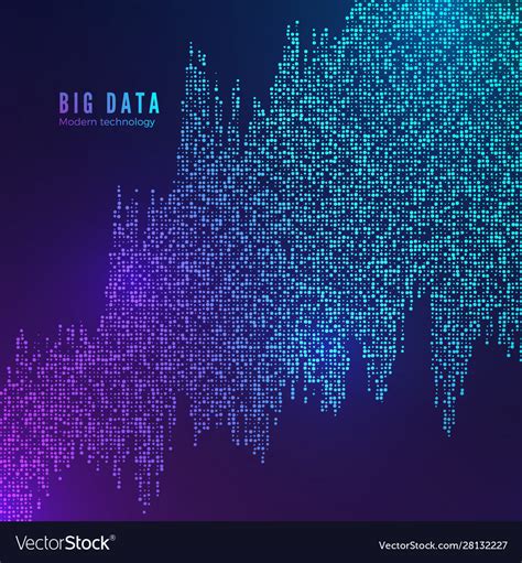 Big Data Flow Visualization Digital Data Stream Vector Image