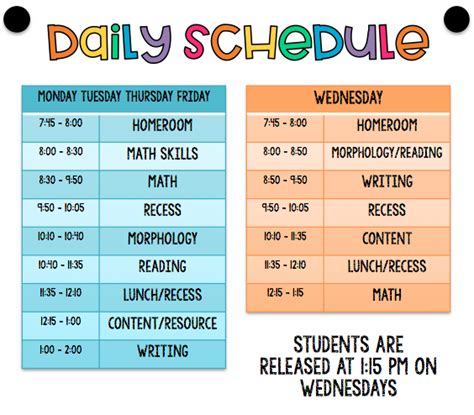 Daily Schedule Grade 3 Kapolei Elementary School