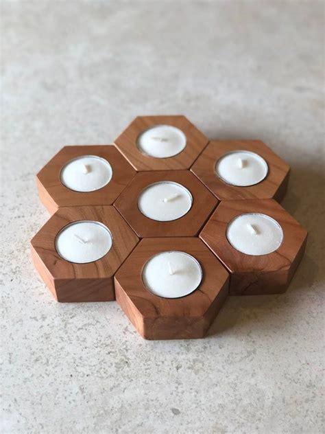 Hexagon Tealight Candle Holder Sets In 2020 Diy Tea Light Candle Tea