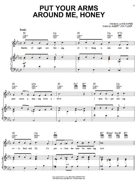 Put Your Arms Around Me Honey Sheet Music Glenn Miller Piano Vocal And Guitar Chords Right