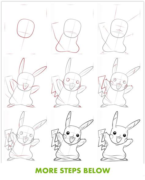 How To Draw Pikachu Step By Step Anime Drawings Tutorials Drawings