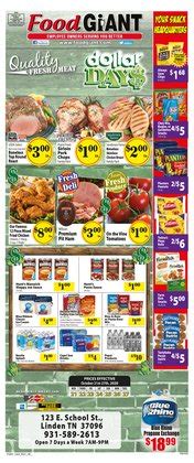 See the latest ⭐️ giant weekly ad for this week and flip through all of the pages of the early ⭐️ giant food ad preview (sneak peek). Food Giant Linden TN - 123 E. School Street | Store Hours ...