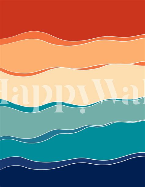 Buy Retro Summer Ocean Wave 1 Wallpaper Free Shipping