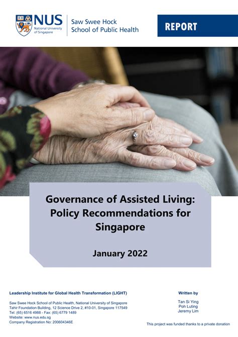 Pdf Governance Of Assisted Living Policy Recommendations For Singapore