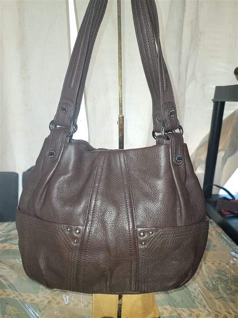 TIGNANELLO Medium Brown Genuine Leather Shoulder Hobo Gem