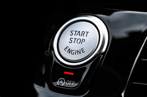 Car Dashboard With Focus On Engine Start Stop Button Modern Car