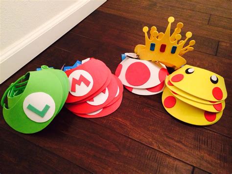 Diy Party Visors For Our Super Smash Brothers Party Super Mario Bros