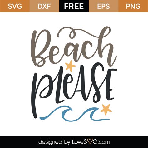 Free Beach Please Svg Cut File