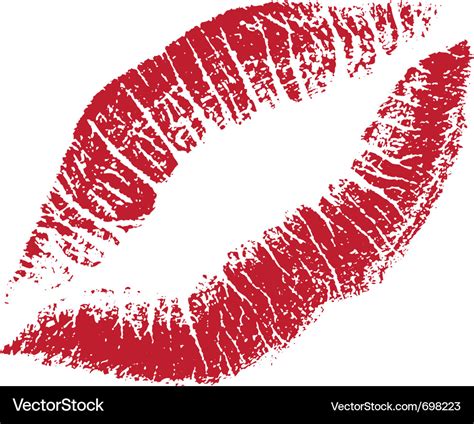 Red Lips Print Silhouette Royalty Free Vector Image