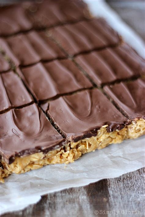 They are way too easy + yummy not to try. Chocolate Topped Peanut Butter Oatmeal Bar No-Bake Recipe ...
