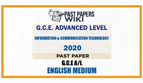 2020 A/L Information And Communication Technology Past Paper | English Medium - Past Papers wiki