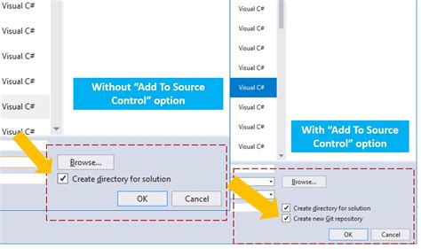 Enabling Source Control Option For New Project Dialog In Visual Studio