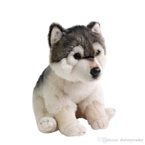 Dorimytrader Soft Simulation Wolf Husky Dog Doll Mini Stuffed Husky Dog