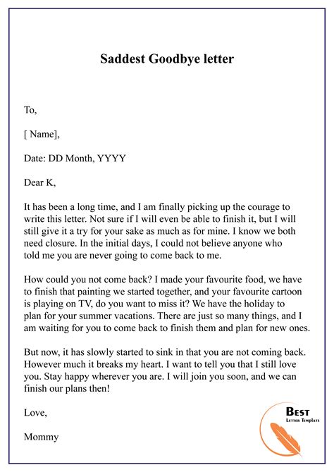 Saddest Goodbye letter-01 – Best Letter Template