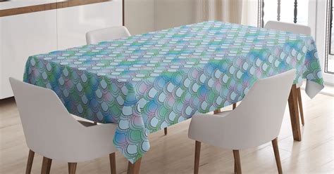 Fish Scale Tablecloth Japanese Squama Pattern With Smooth Color Change