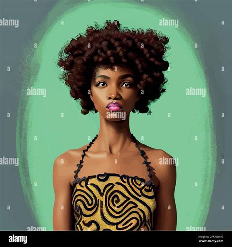 African Woman Portrait Painting Stock Vector Images Alamy
