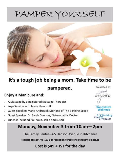 moms pamper yourself on monday november 3 10am 2pm innovative wellness waterloo yoga