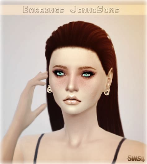 Downloads Sims 4 New Mesh Accessory Earrings Up Male Female Jennisims