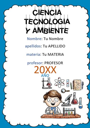 Caratula Y Portada De Ciencia Tecnología Y Ambiente En Word 1