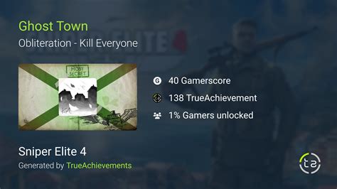 Ghost Town Achievement In Sniper Elite 4