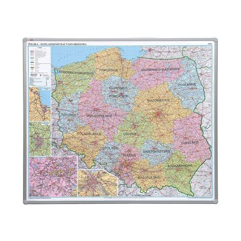 Tablica Administracyjno Drogowa Mapa Polski Magnetyczna 13176