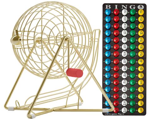 Luxury Gold Bingo Cage With Masterboard And 7 8 Easy Read Bingo Balls