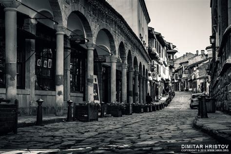 Old Street Of Veliko Tarnovo Black And White Urban
