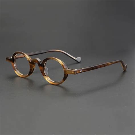 Acetate Vintage Small Square Glasses Frame Men Wooden Leg Retro Clear Eyeglasses Man Optical