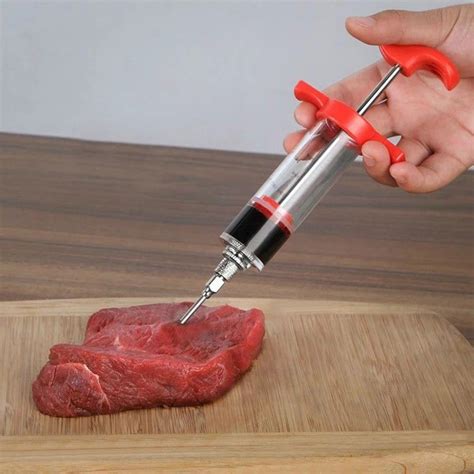 Marinade Injector Flavor Syringe Cook Meat Poultry Turkey Chicken Bbq