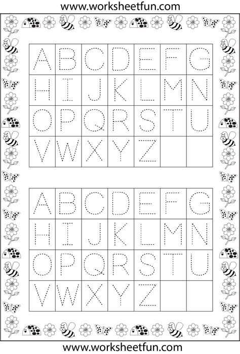 Alphabet Worksheets Preschool Tracing Printable Coloring Db Excelcom