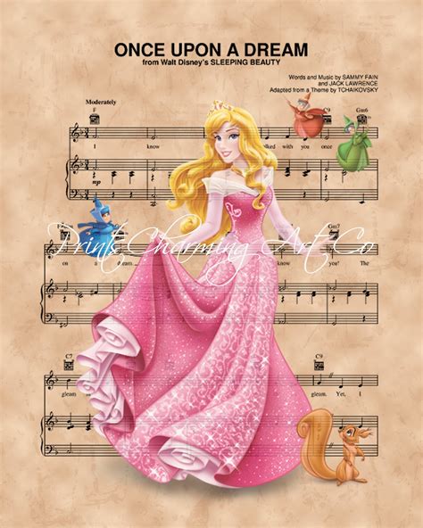 Sleeping Beauty Aurora Sheet Music Art Prints Charming Art Llc