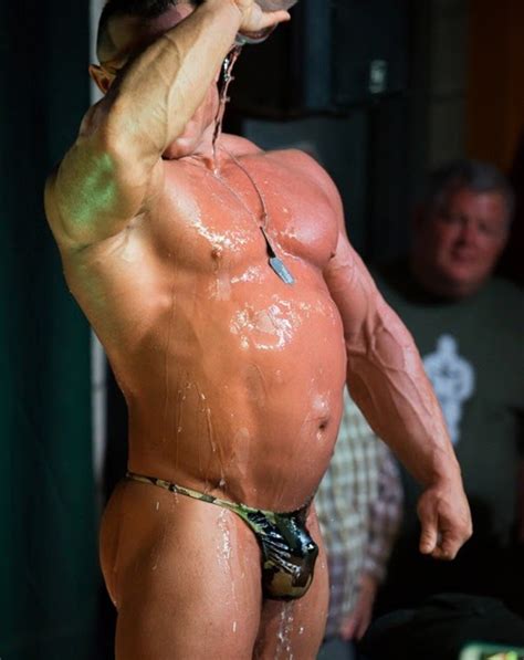 Bodybuilders Privates Exposed Bulge Posing Trunks Visible Penis